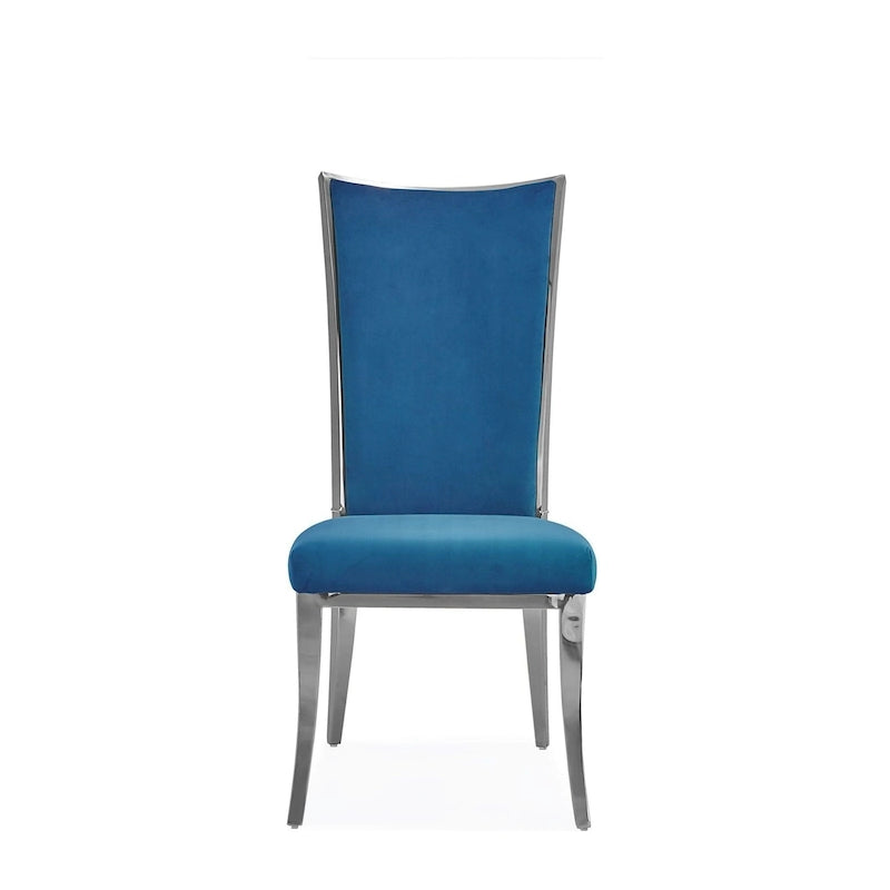 Silver Velvet Upholstered Dining Chair