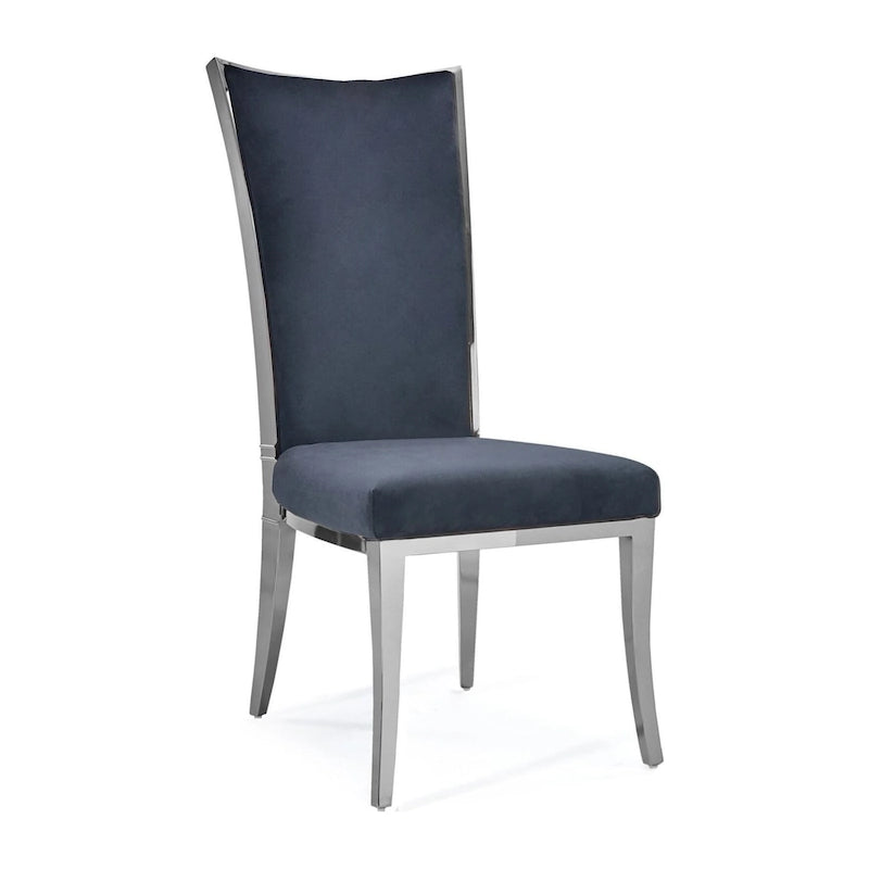 Silver Velvet Upholstered Dining Chair