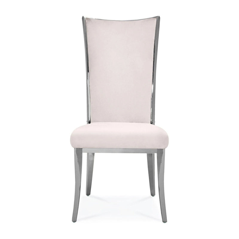 Silver Velvet Upholstered Dining Chair