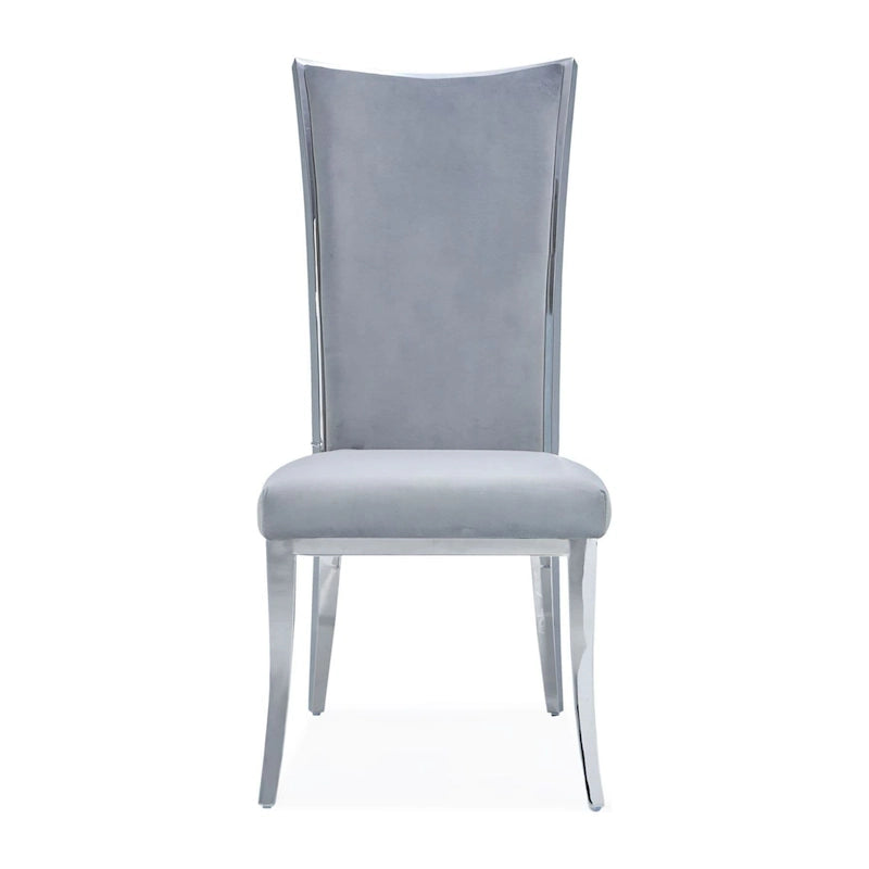 Silver Velvet Upholstered Dining Chair