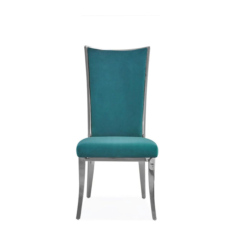 Silver Velvet Upholstered Dining Chair