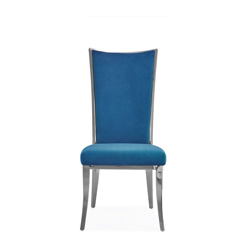 Silver Velvet Upholstered Dining Chair