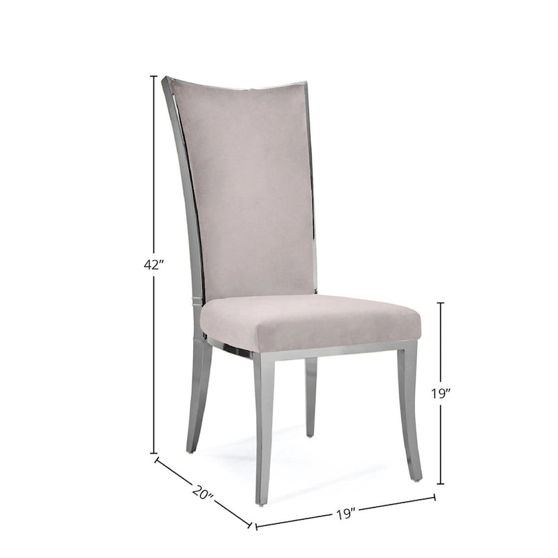 Silver Velvet Upholstered Dining Chair