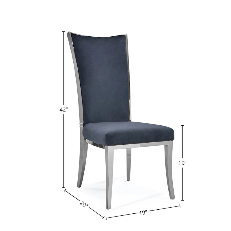 Silver Velvet Upholstered Dining Chair