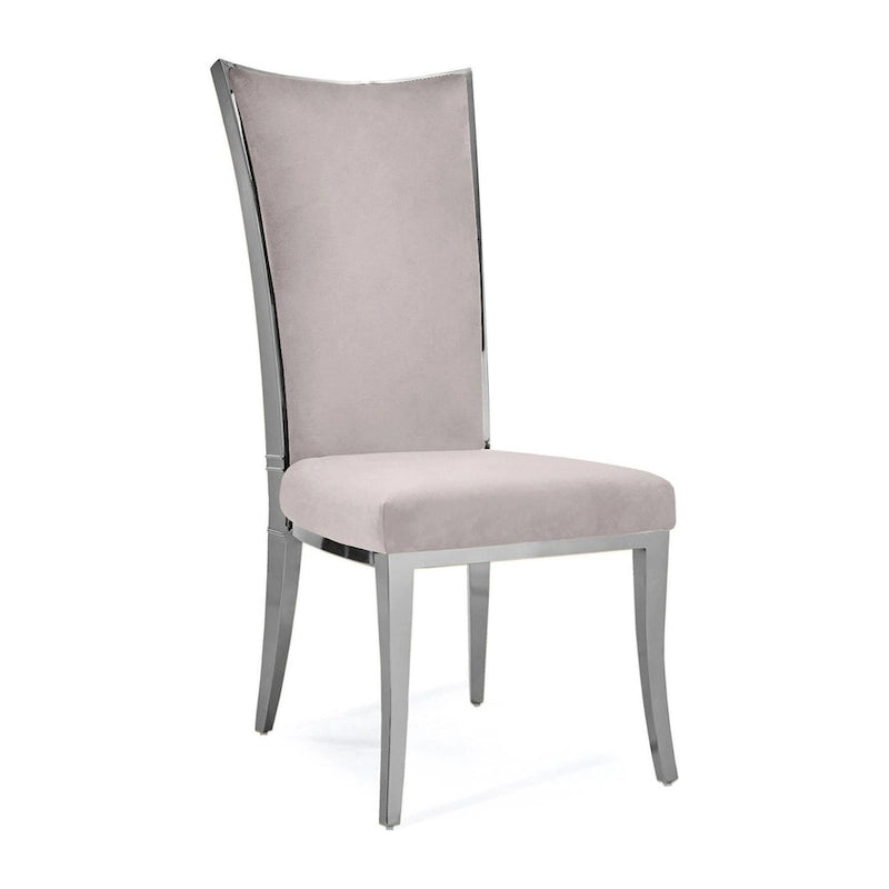 Silver Velvet Upholstered Dining Chair
