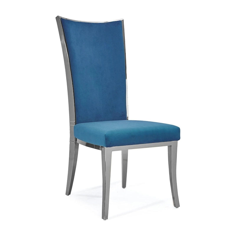 Silver Velvet Upholstered Dining Chair
