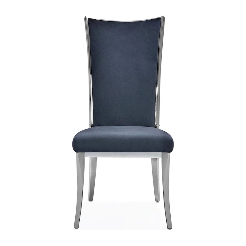 Silver Velvet Upholstered Dining Chair