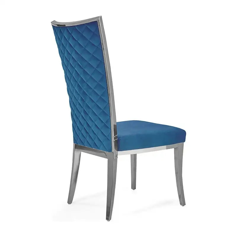 Silver Velvet Upholstered Dining Chair