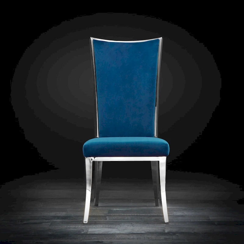 Silver Velvet Upholstered Dining Chair