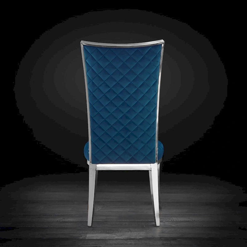 Silver Velvet Upholstered Dining Chair
