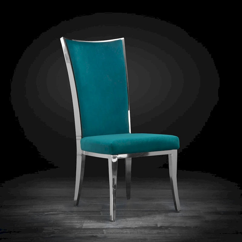 Silver Velvet Upholstered Dining Chair