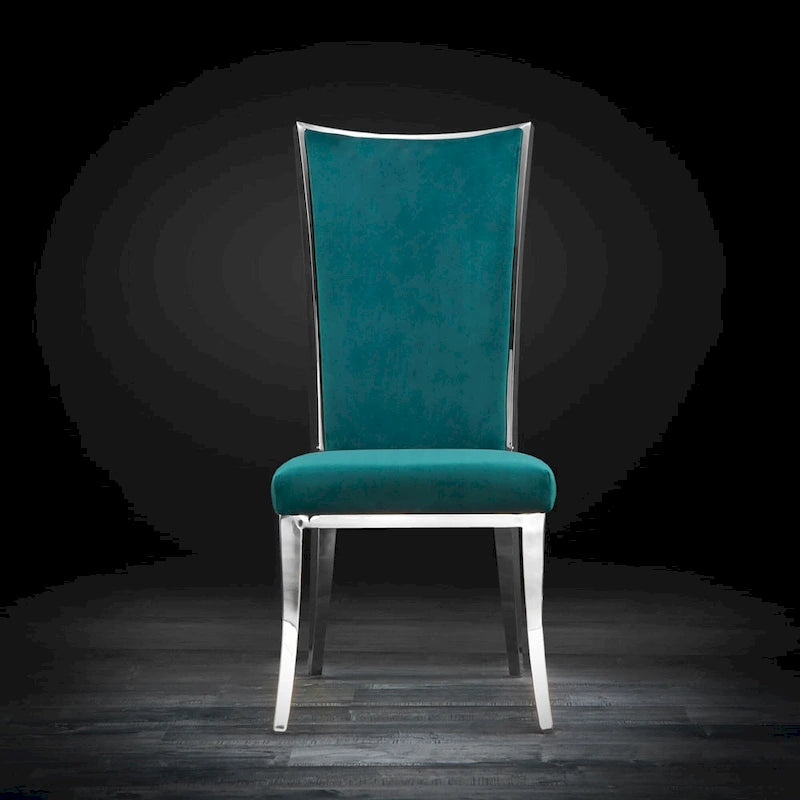 Silver Velvet Upholstered Dining Chair