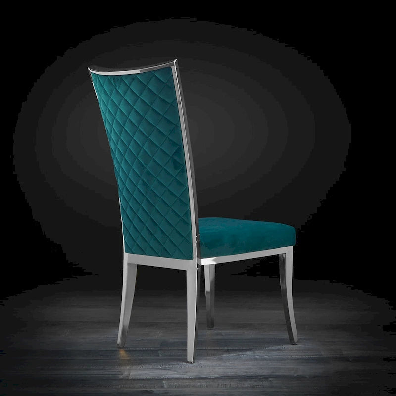 Silver Velvet Upholstered Dining Chair