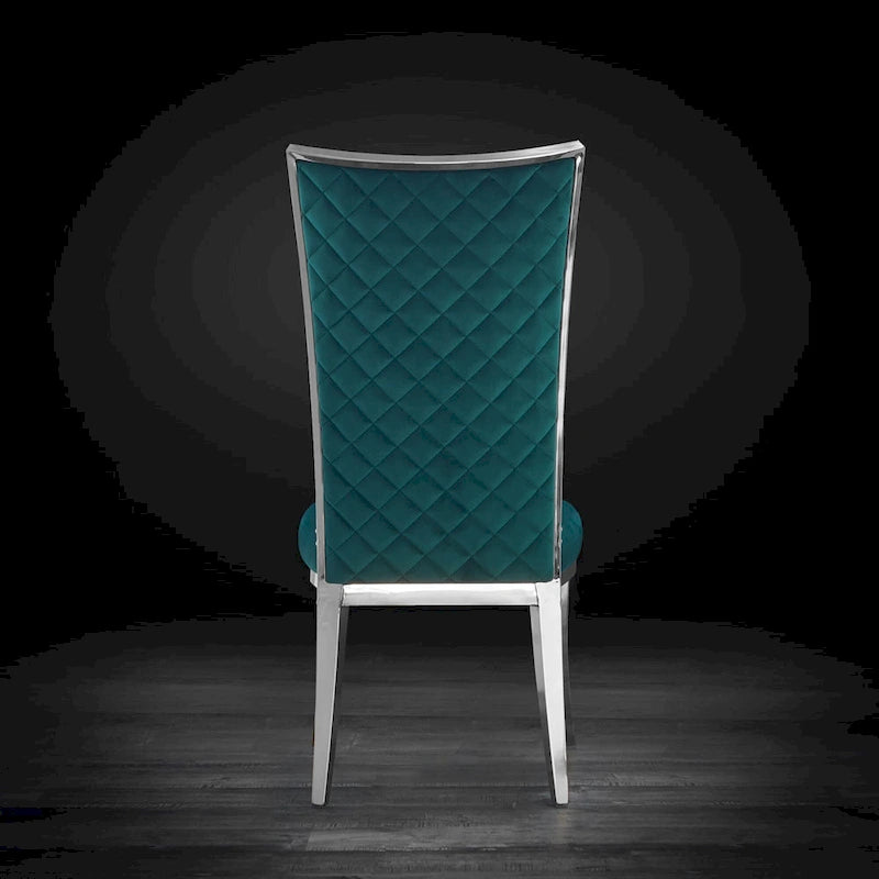 Silver Velvet Upholstered Dining Chair