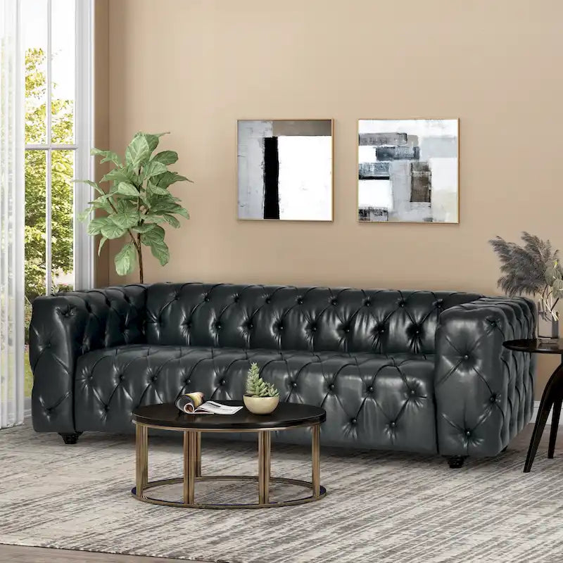 Sagewood Transitional Deeply Tufted Sofa by Christopher Knight Home