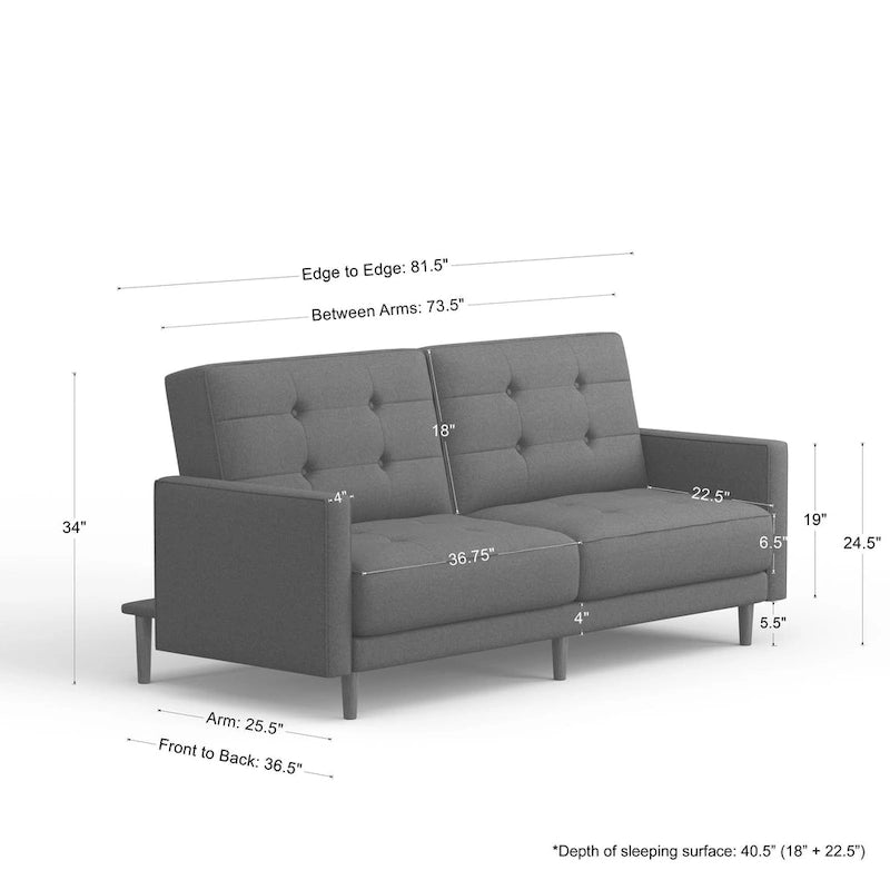 81.5" Convertible Sleeper Sofa - Linen - 3 Seater
