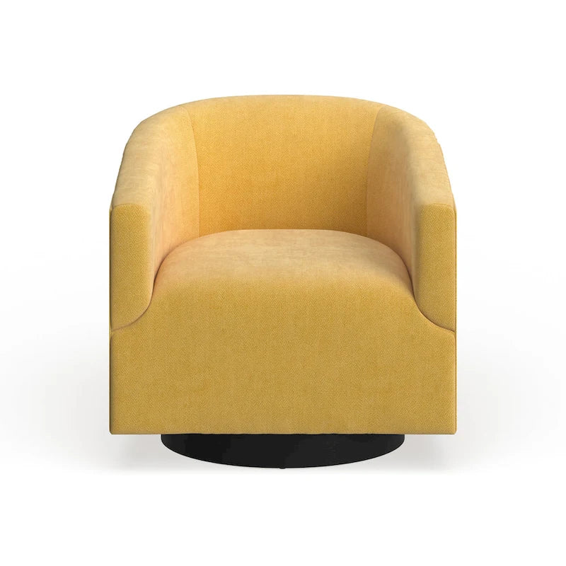 Barrel Back Swivel Chair with Wood Base