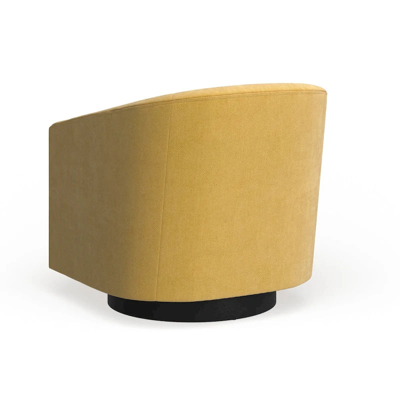 Barrel Back Swivel Chair with Wood Base