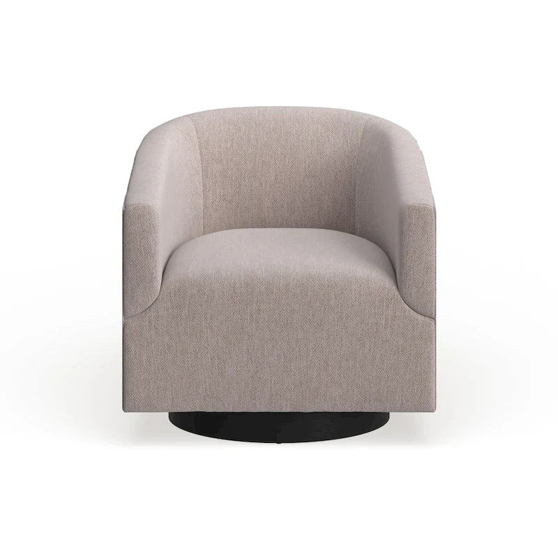 Barrel Back Swivel Chair with Wood Base