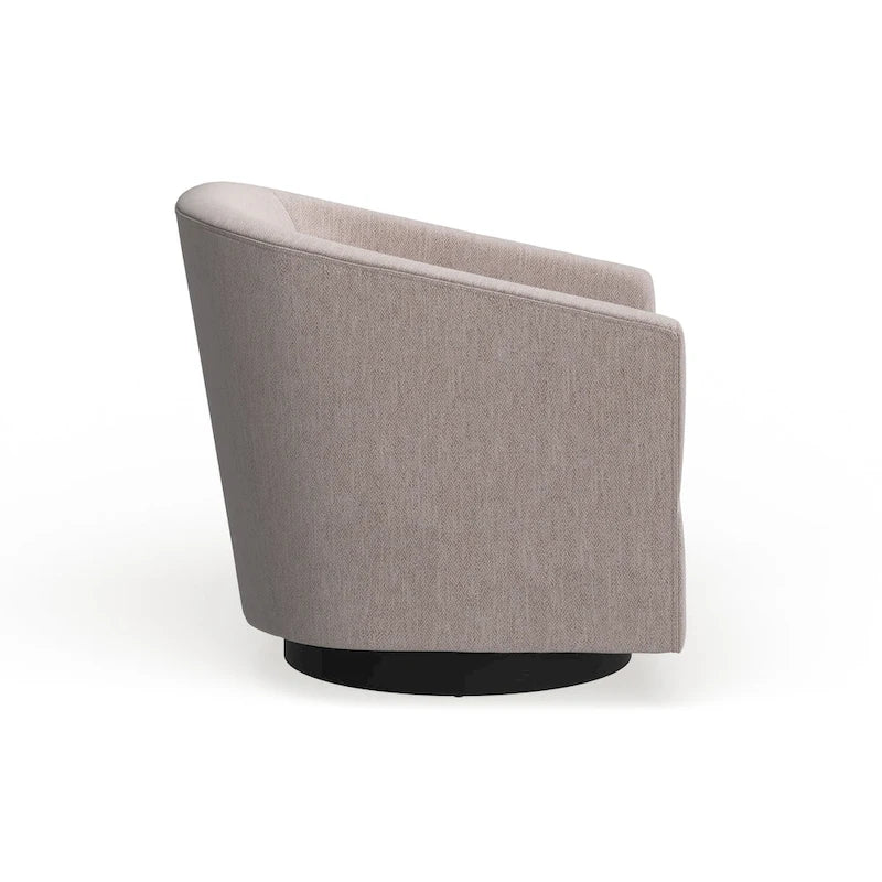 Barrel Back Swivel Chair with Wood Base