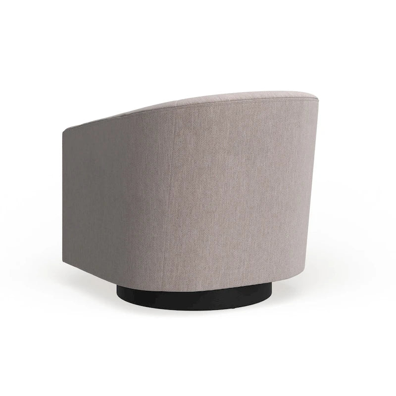 Barrel Back Swivel Chair with Wood Base