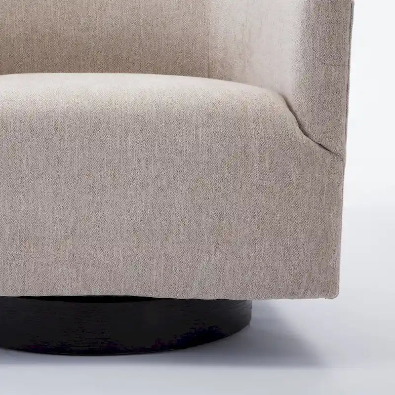 Barrel Back Swivel Chair with Wood Base