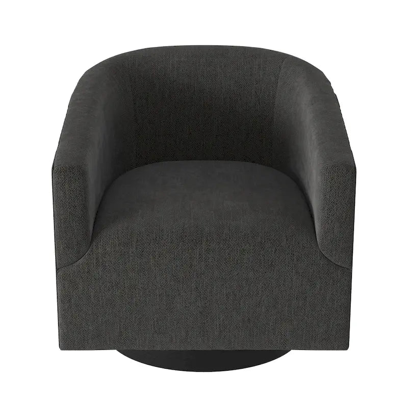 Barrel Back Swivel Chair with Wood Base