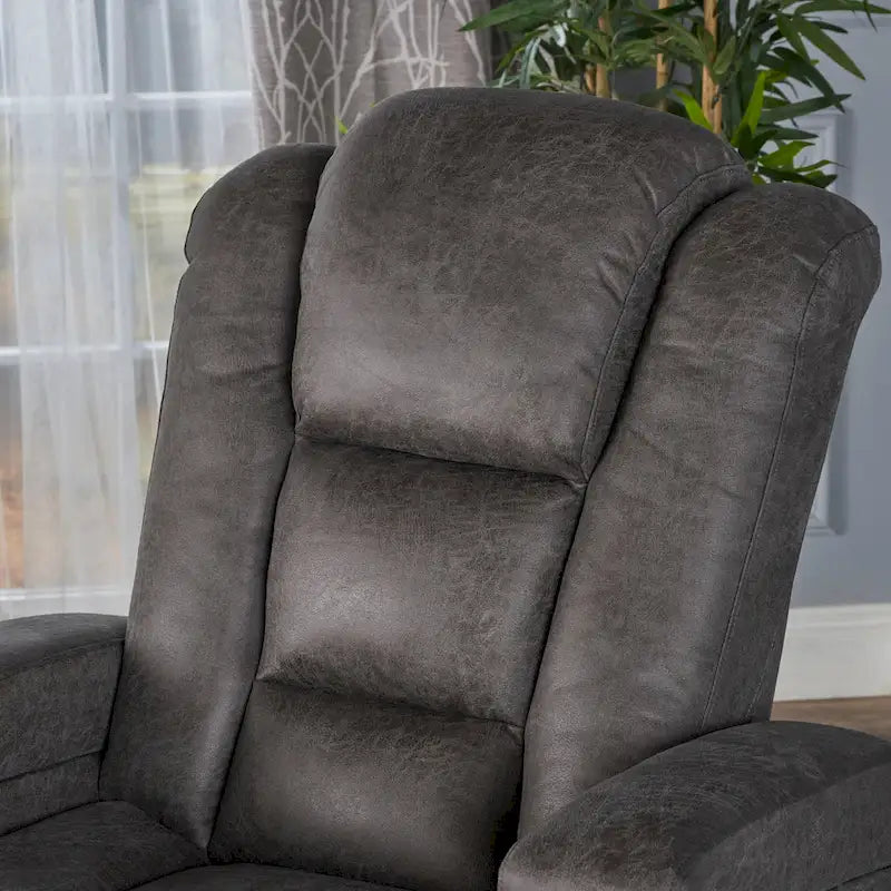 Slate Microfiber Power Recliner with USB Port