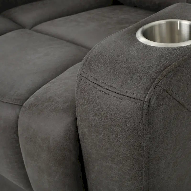 Slate Microfiber Power Recliner with USB Port