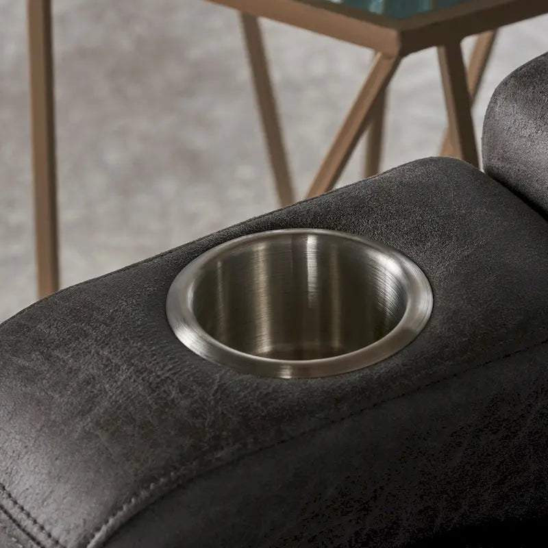 Slate Microfiber Power Recliner with USB Port