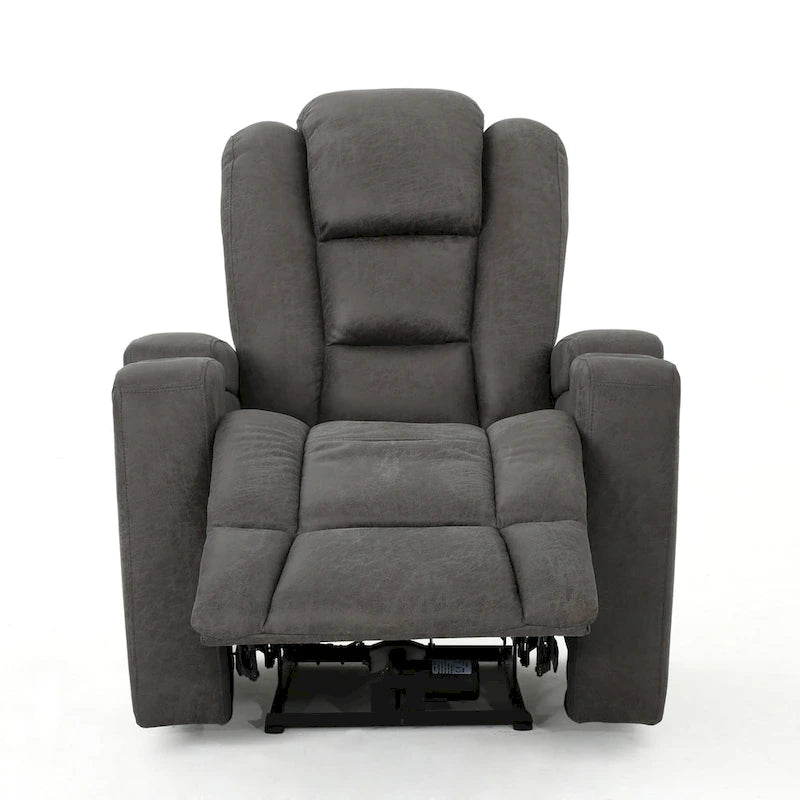 Slate Microfiber Power Recliner with USB Port