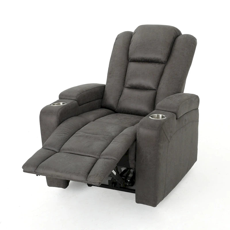 Slate Microfiber Power Recliner with USB Port