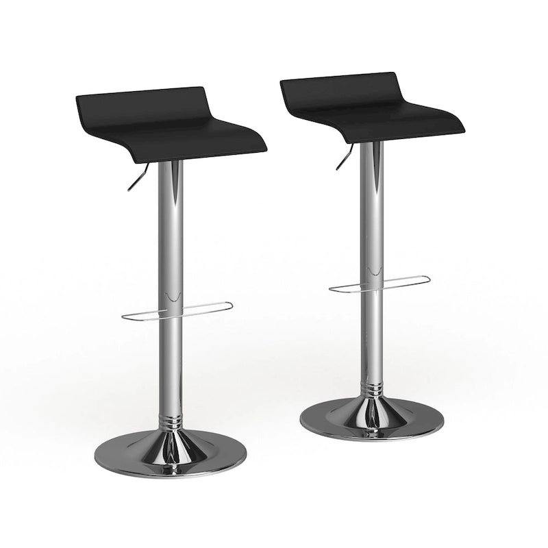Porch & Den Blaine Chrome Air Lift Adjustable Swivel Stools (Set of 2)