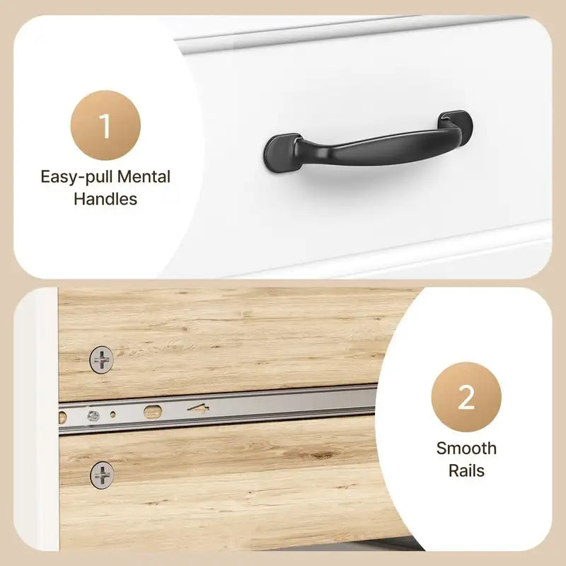 White 6-Drawer Dresser for Bedroom