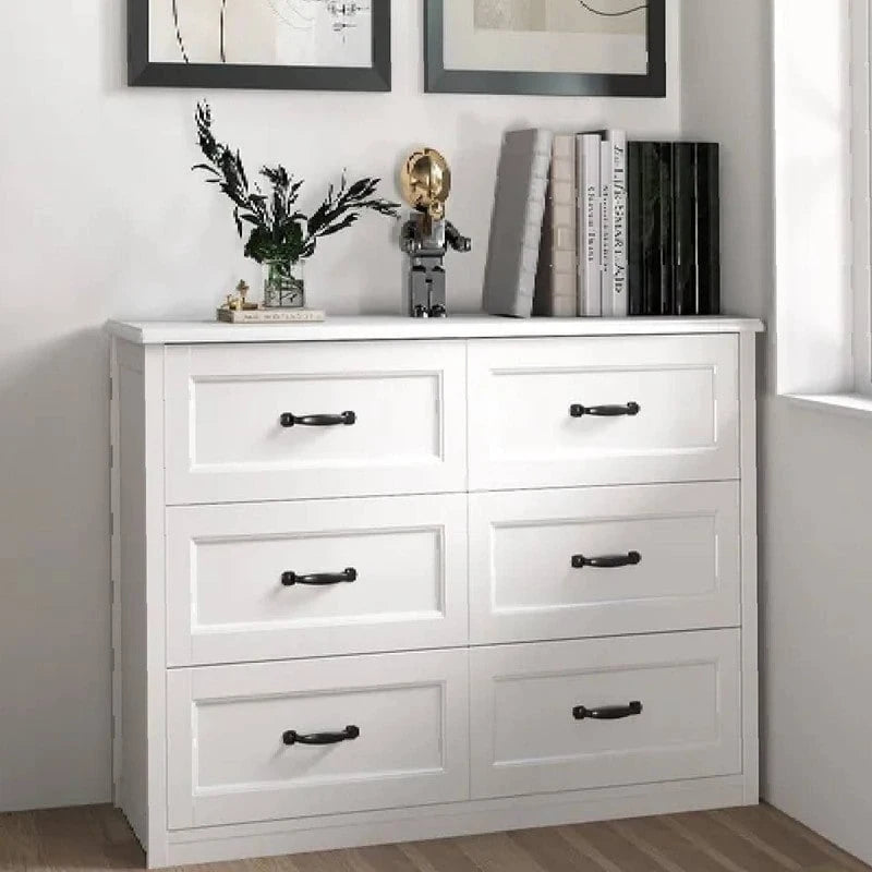 White 6-Drawer Dresser for Bedroom