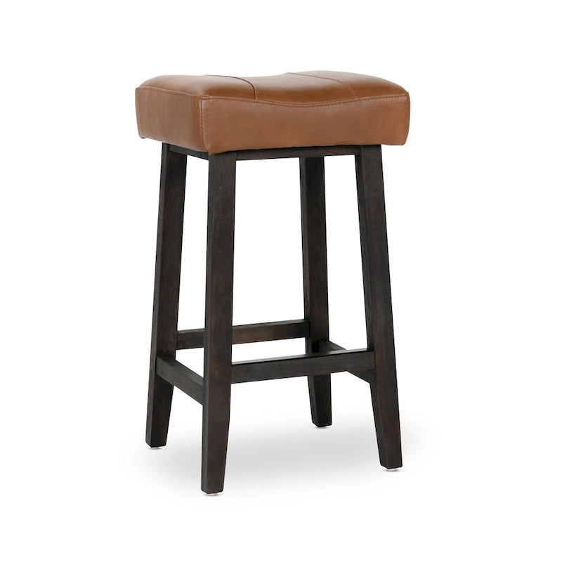 Butterscotch and Dark Brown Backless Counter Stool