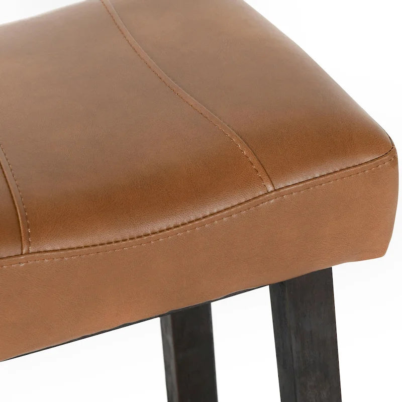 Butterscotch and Dark Brown Backless Counter Stool