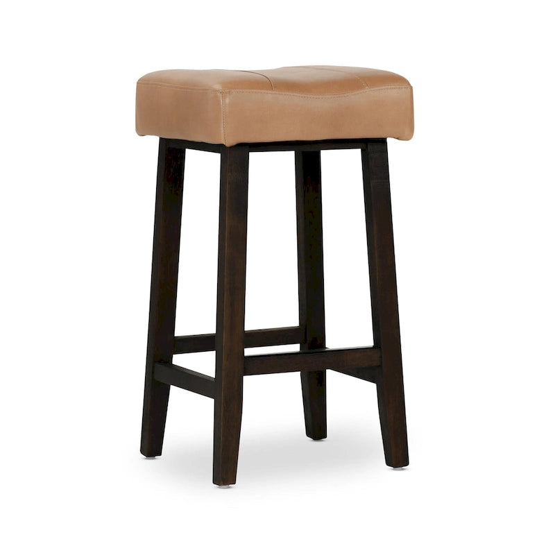 Butterscotch and Dark Brown Backless Counter Stool