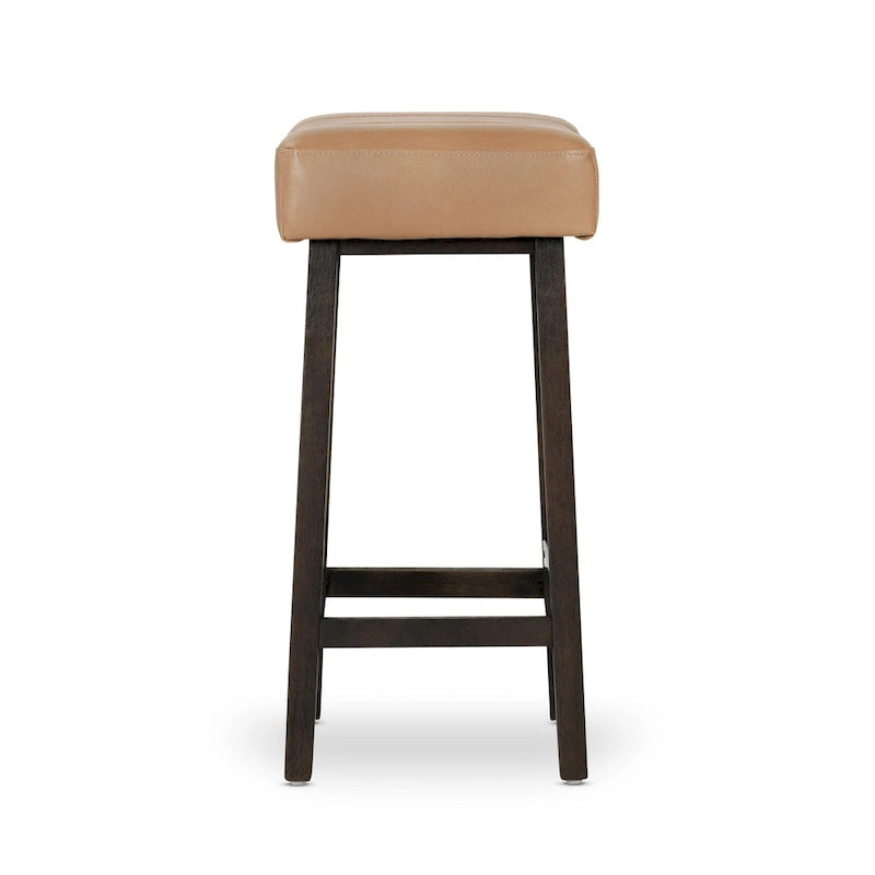 Butterscotch and Dark Brown Backless Counter Stool