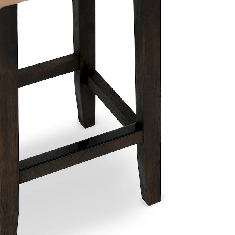 Butterscotch and Dark Brown Backless Counter Stool