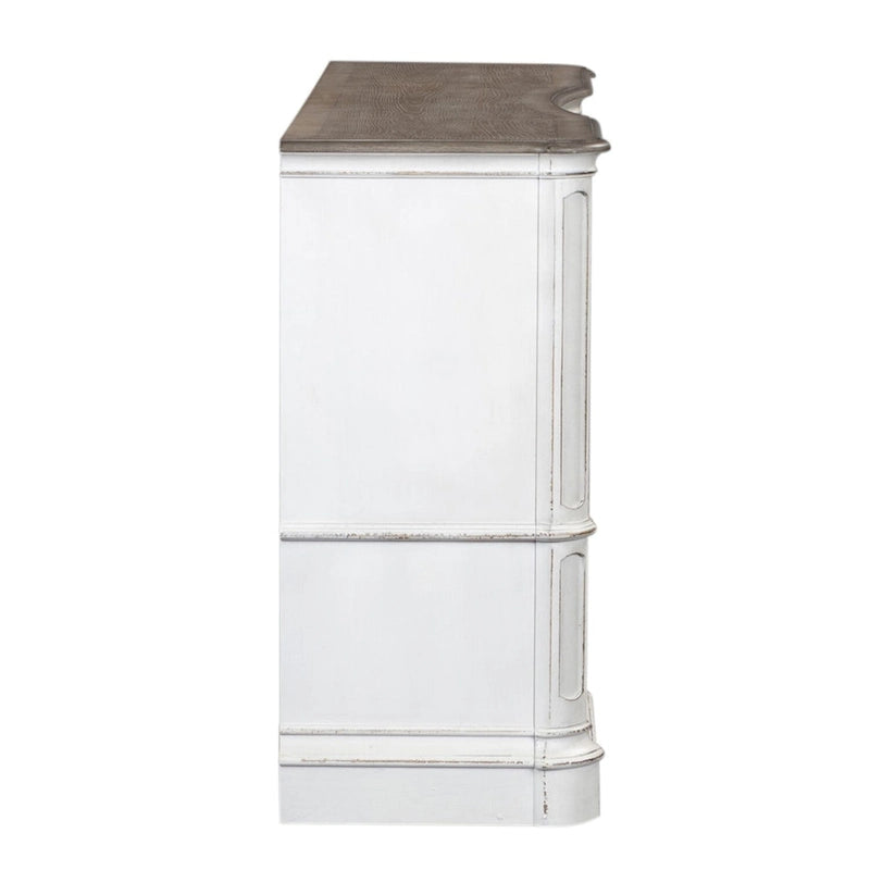 Magnolia Manor Antique White Weathered Bark 9 Drawer Dresser