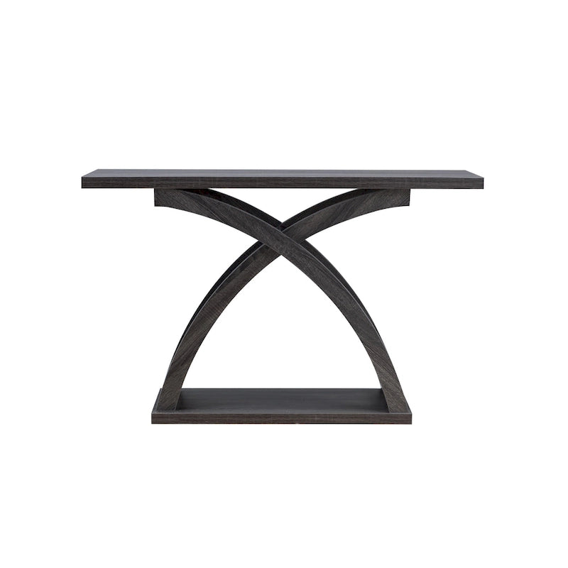 DH BASIC Transitional Distressed Grey 47-inch 1-Shelf Sofa Table by Denhour