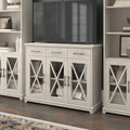 46W Farmhouse TV Stand for 65 Inch TV with Storage - Distressed Finish