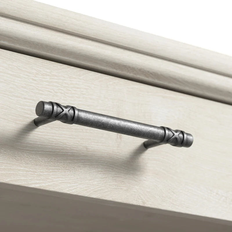 46W Farmhouse TV Stand for 65 Inch TV with Storage - Distressed Finish