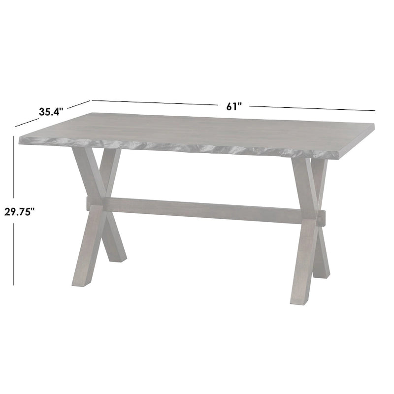 Walnut Live Edge Rubberwood Dining Table