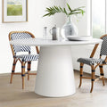 White Round Pedestal Dining Table 46-inch