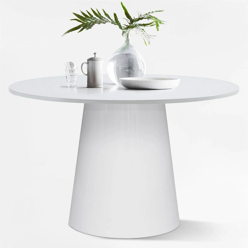 White Round Pedestal Dining Table 46-inch