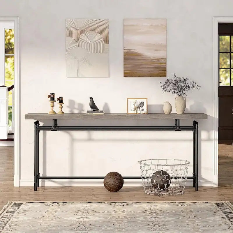 Console Table, 70.9 Narrow Long Entryway Table for Living Room - 11.81D x 70.85W x 35.43H