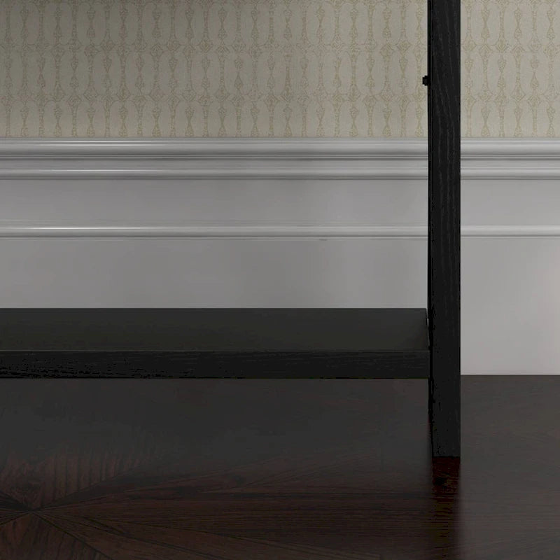 Narrow Console Table with 2 Drawers - Distressed Black