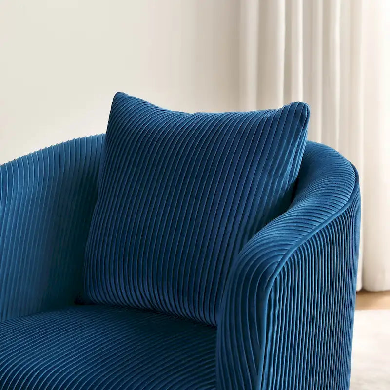 Velvet Barrel Accent Chairs with Golden Legs Set of 2